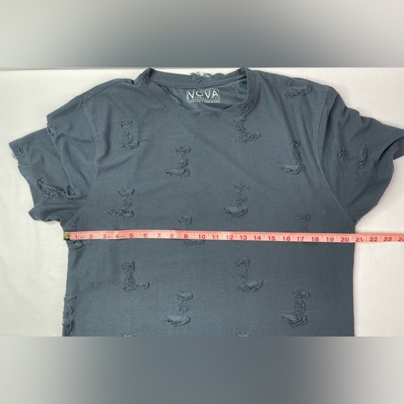Nova Industries Destructed T-Shirt Dark Slate Gray Size Medium - Picture 9 of 10